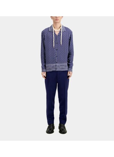 Chemise A Manches Longues Col Requin Homme