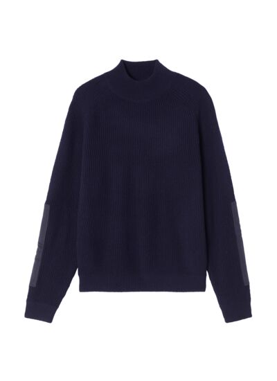 Col montant effet daim - Homme - MARINE