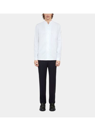 Chemise A Manches Longues Col Italien Homme