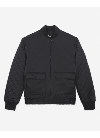 Bomber Bi Matire Satin Avec Details Reflective Femme