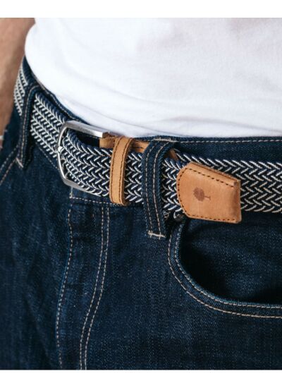 Ceinture bleu marine & écrue