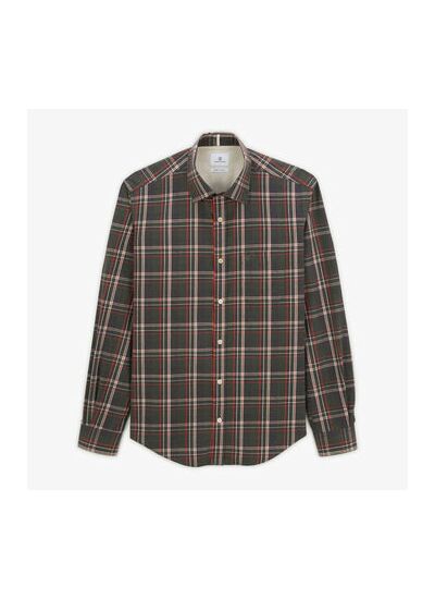 Chemise manches longues à carreaux vert sapin