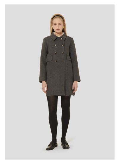 Manteau Marceau-Gris Chine en Laine Froide