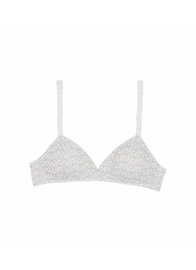 Soutien-gorge triangle imprimé logo blanc DIM Touch Girl