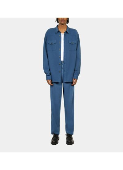 Chemise Bleue En Lin Et Coton