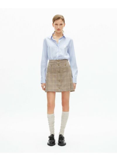 Mini Jupe A Carreaux Plissee