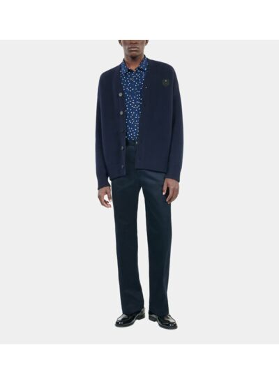 Cardigan En Laine Bleu Marine Homme