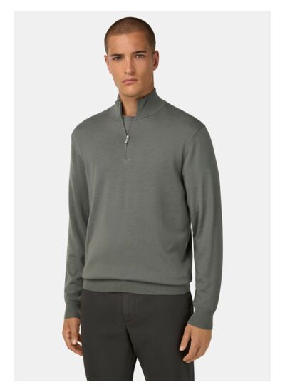 Pull Demi Zip En Laine Mérinos
