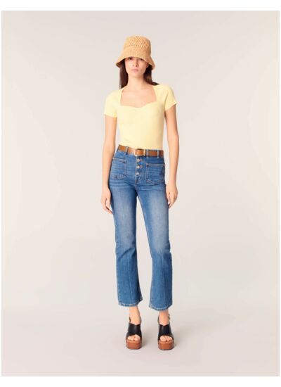 Top en maille côtelée