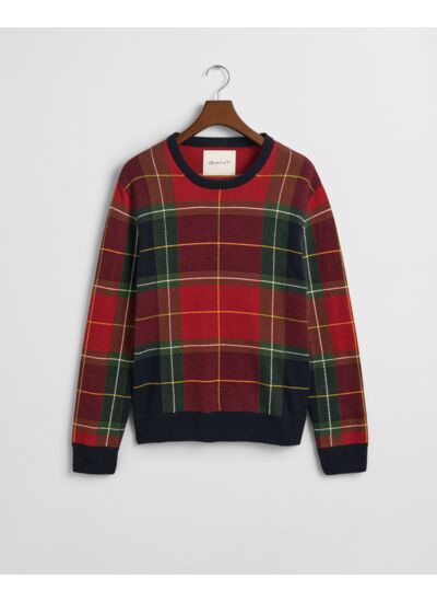 Pull ras du cou à carreaux