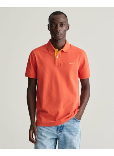 Polo en coton piqué contrastant