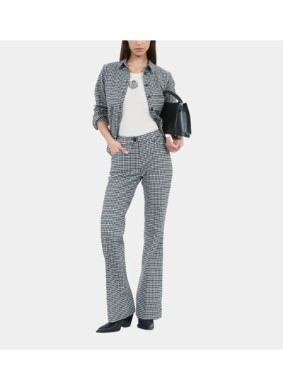 Pantalon Tailleur Flare À Carreaux Vichy Femme