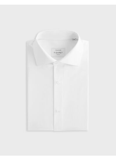 Chemise col italien en pinpoint uni 170/2 blanc