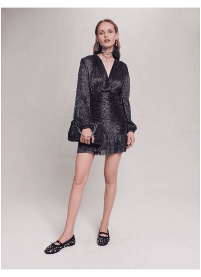 Robe en lurex drapée