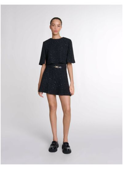 Robe courte 2-en-1 en tweed