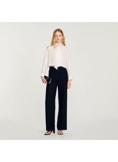 Chemise courte en soie