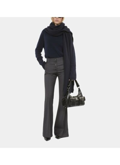 Pantalon En Laine Flare Gris Femme