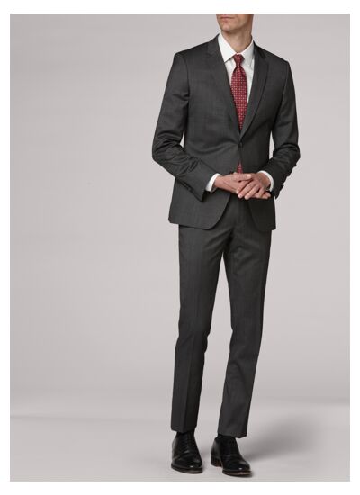 Costume en laine vierge gris cendre