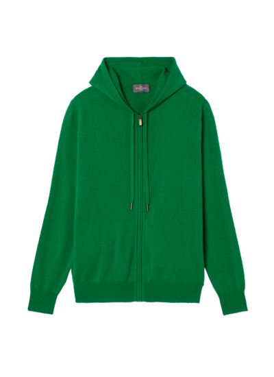 Pull à capuche zippé - Homme - VERT CAROUBY