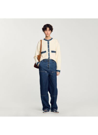 Cardigan à détails denim