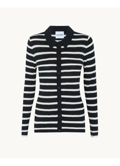 Cardigan Isha Marin Cardigan Marinière Rayé Soie et Cachemire, 1 fil