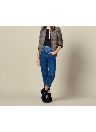 Jean mom double ceinture