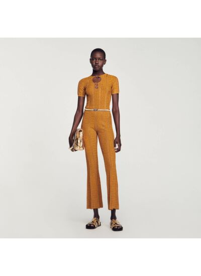Pantalon en maille métallisée