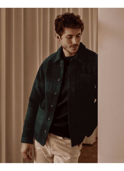 Veste vert foncé & grise