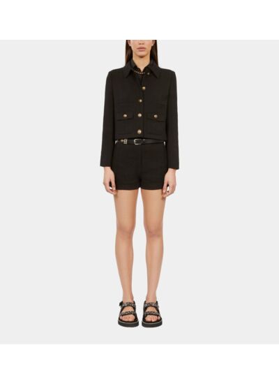 Veste Noire En Tweed Femme