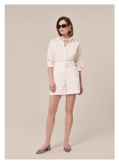 Short Sylviane-Blanc en Coton