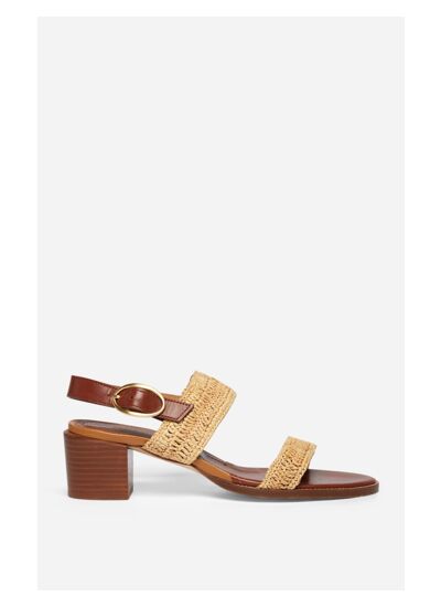 SANDALES 45MM Sandales En Raphia & Cuir
