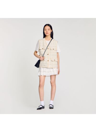 Veste sans manches en tweed