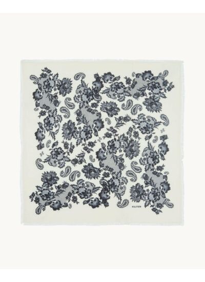 Grand Bandana Hachiko Lace blanc noir