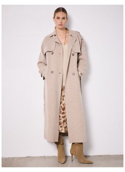 Trench laine cachemire Talia TERRE_FUMEE