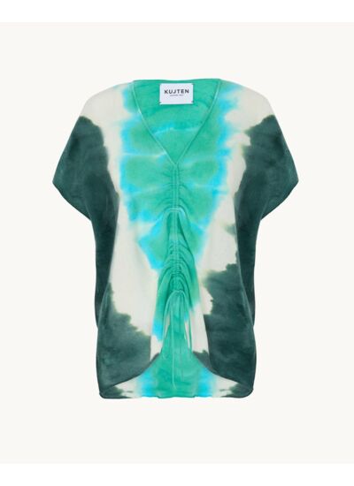 Top Nyso Top Col V Oversize à Coulisse Cachemire, 2 fils