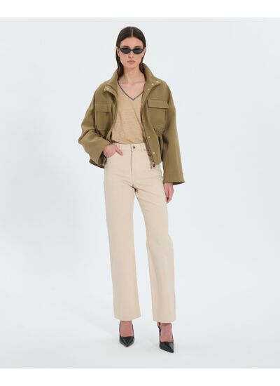 Jean crop beige