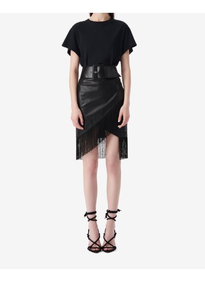 Jupe En Cuir À Franges