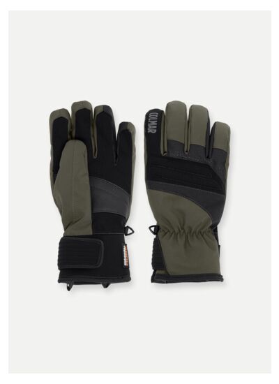 Gants de ski avec empiècements en cuir
