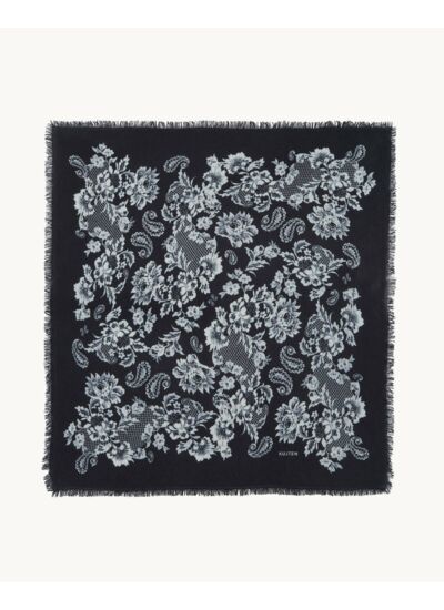Grand Bandana Hachiko Lace noir - blanc