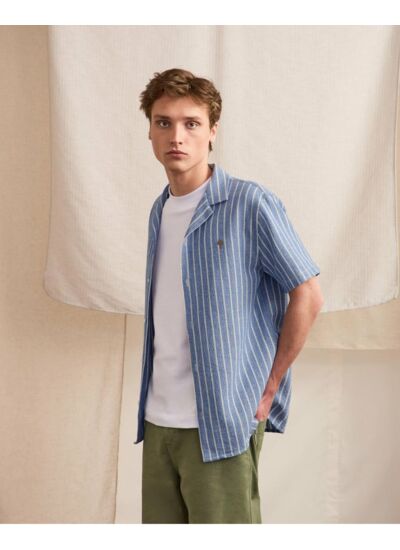 Chemise rose & vertes