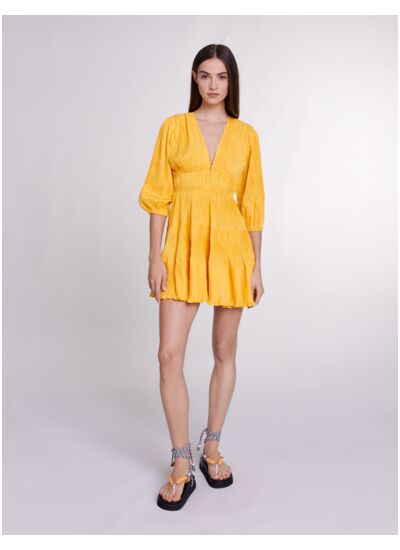 Robe courte froncée