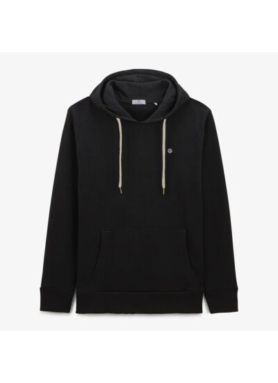Sweat à capuche noir avec cordons