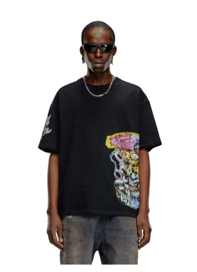 T-shirt avec imprimés tatouages effet flou