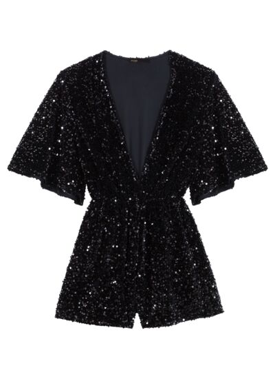 Combishort velours et sequins