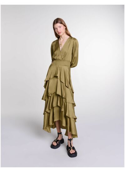 Robe longue à volants