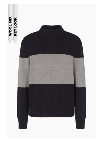 Pull-over marine/bois flotté