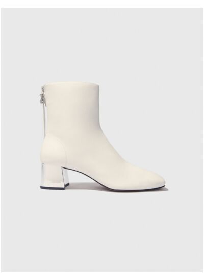 Bottines en cuir à bout carré