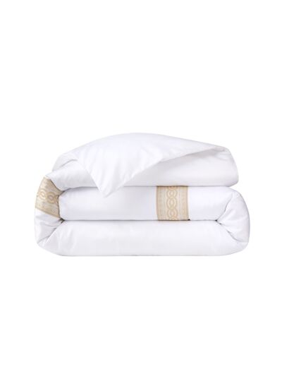 Yves Delorme - Housse de couette en satin blanc, Joyau