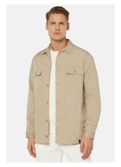 Surchemise Camp Beige En Coton Tencel