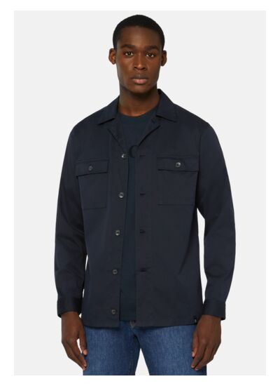 Surchemise Camp Bleu Marine En Coton Tencel